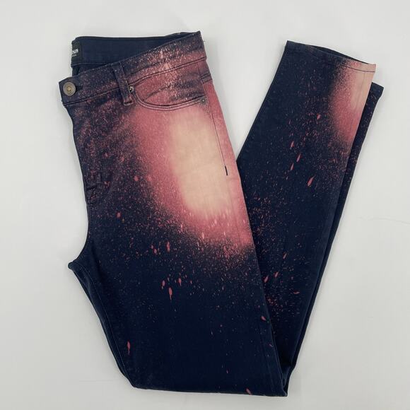 Hudson Women's Nico Super Skinny Midrise Jeans, Sz. 32 Artsy Cosmo Tie Dye Edgy - Picture 9 of 16